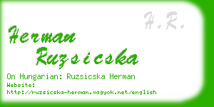 herman ruzsicska business card